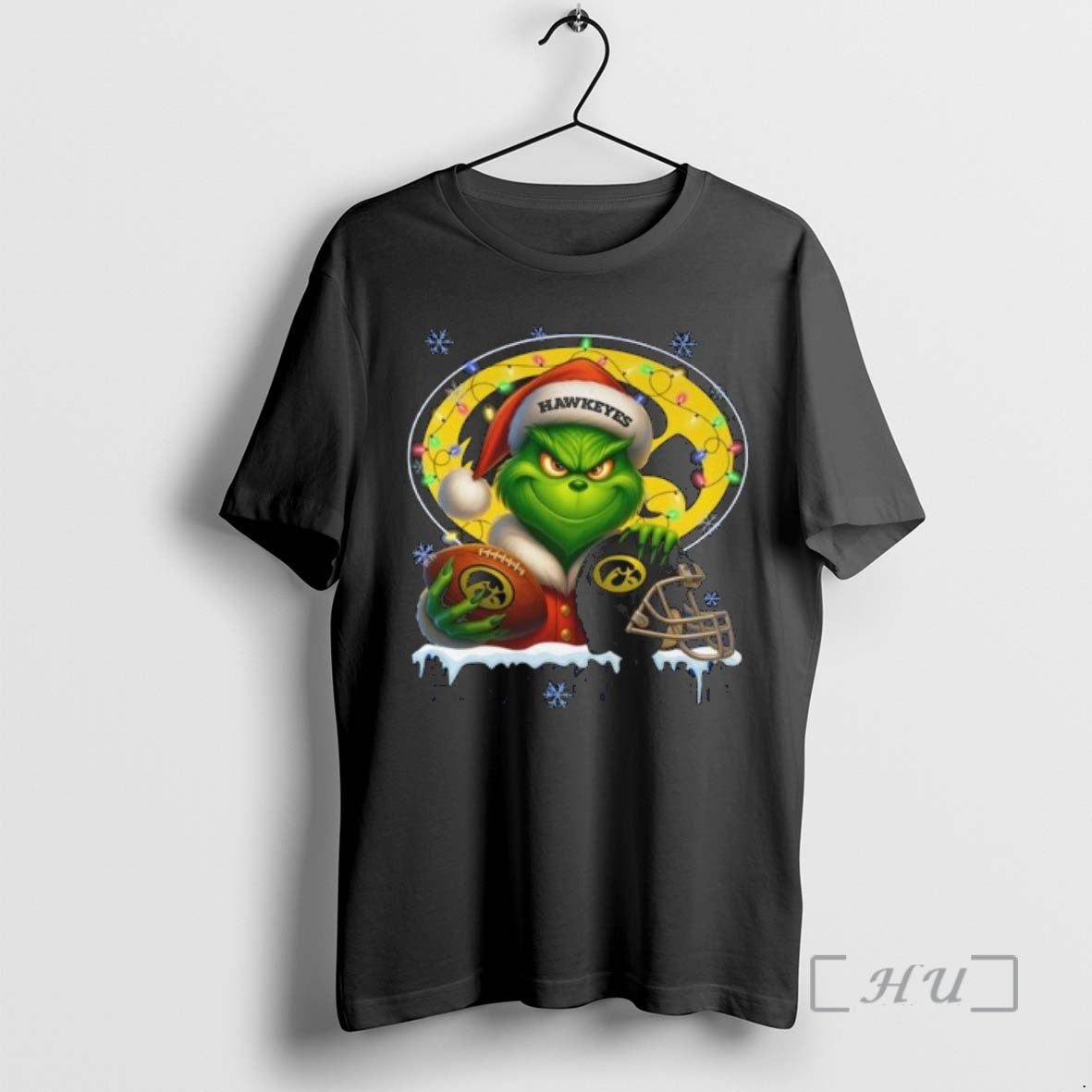 Officials The Grinch X Ball And Helmet Iowa Hawkeyes Merry Christmas 2025 Premium T Shirts - clothing by TeeHivey.com
