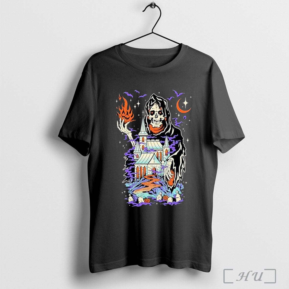 Officials The Haunted Castle Death Halloween T Shirt