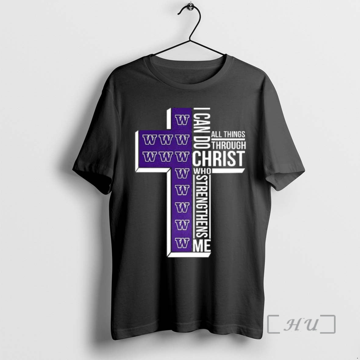 Officials Washington Huskies Ncaa I Can Do All Things Through Christ Who Strengthens Me Cross - clothing by TeeHivey.com
