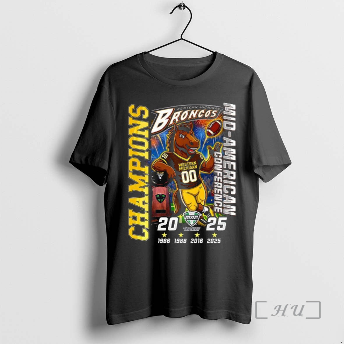 Officials Western Michigan Broncos Mascot Mid American Conference Champions 2025 - clothing by TeeHivey.com
