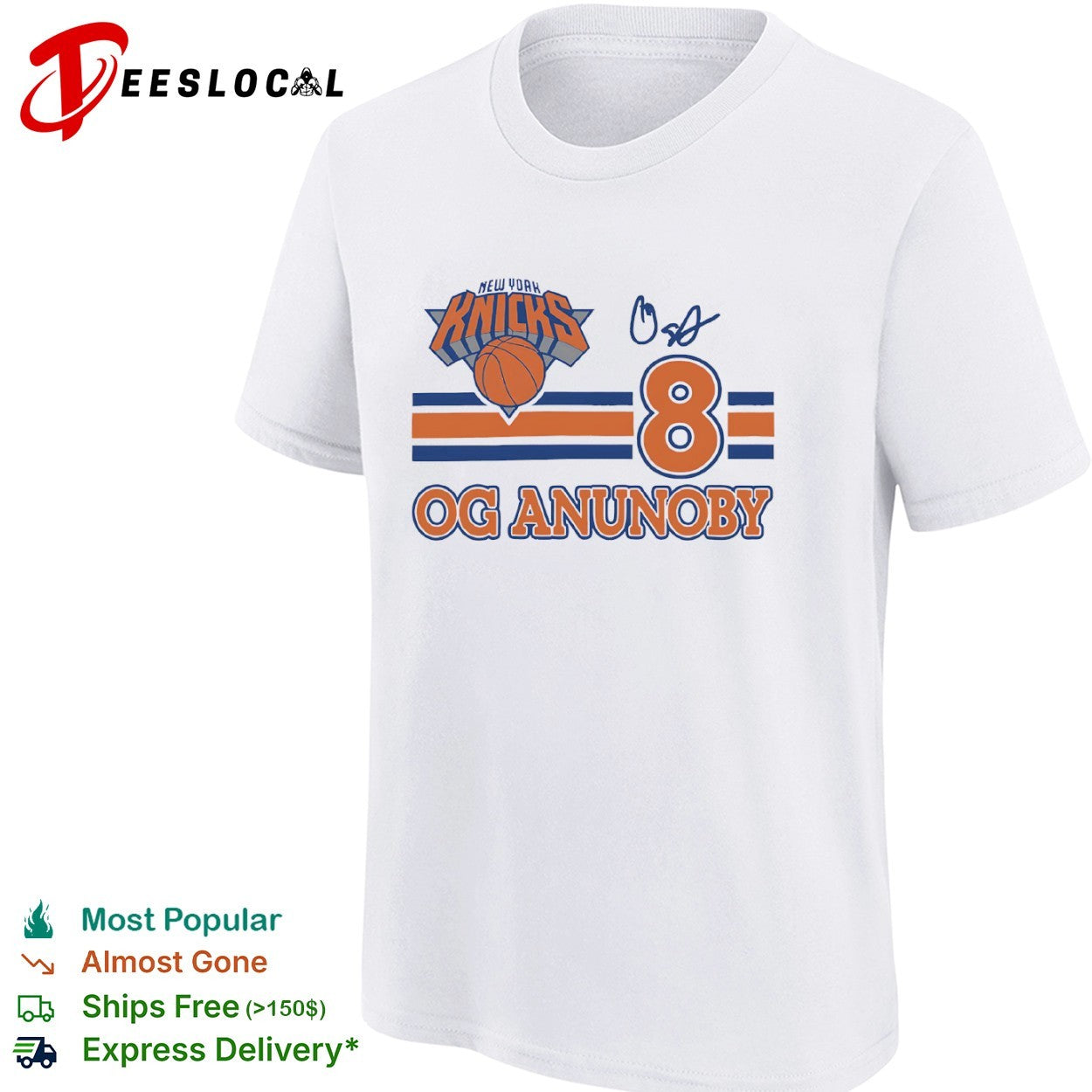 Og Anunoby New York Knicks 8 signature logo Shirt