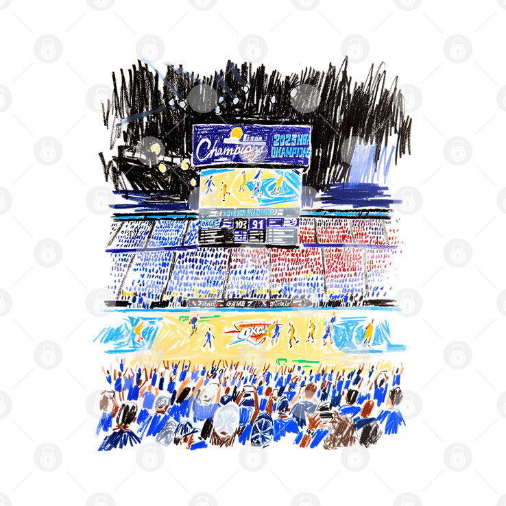 Oklahoma City Thunder Indiana Pacers Stadium Art T Shirt