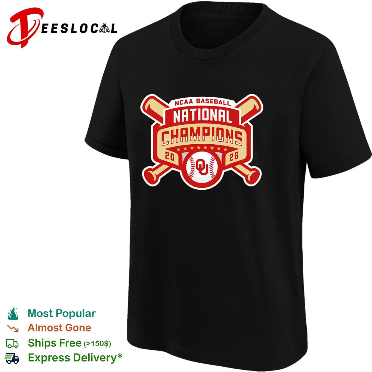 Oklahoma Sooners NCAA baseball national champions 2026 red ribbon shirt