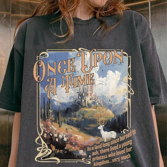 Once Upon A Time Shirt, Comfort Color T-Shirt, Throne Of Glass Shirt, Aelin Galathynius, Fantasy Book Lover Gift, Booktok Bookstagram Merch