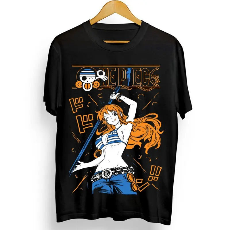 One Piece Sanji Nami T-Shirt Manga,Zoro,Anime,Monkey D Luffy,Mugiwara,Pirate