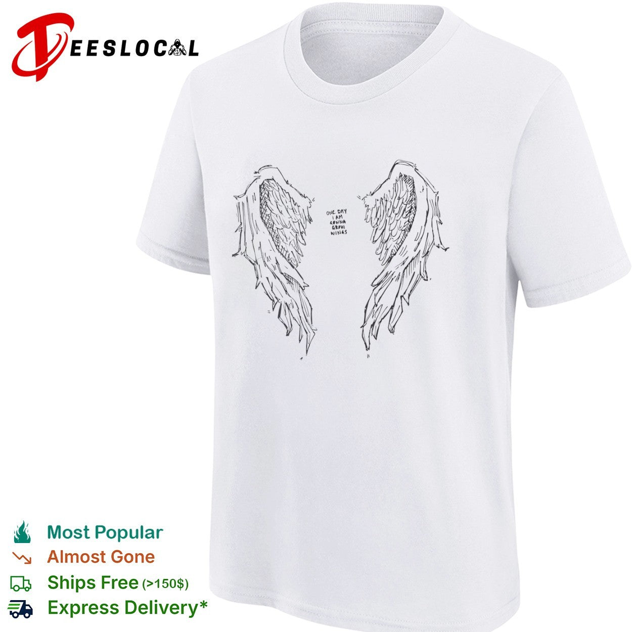One day I am gonna grow wings sketch wings shirt