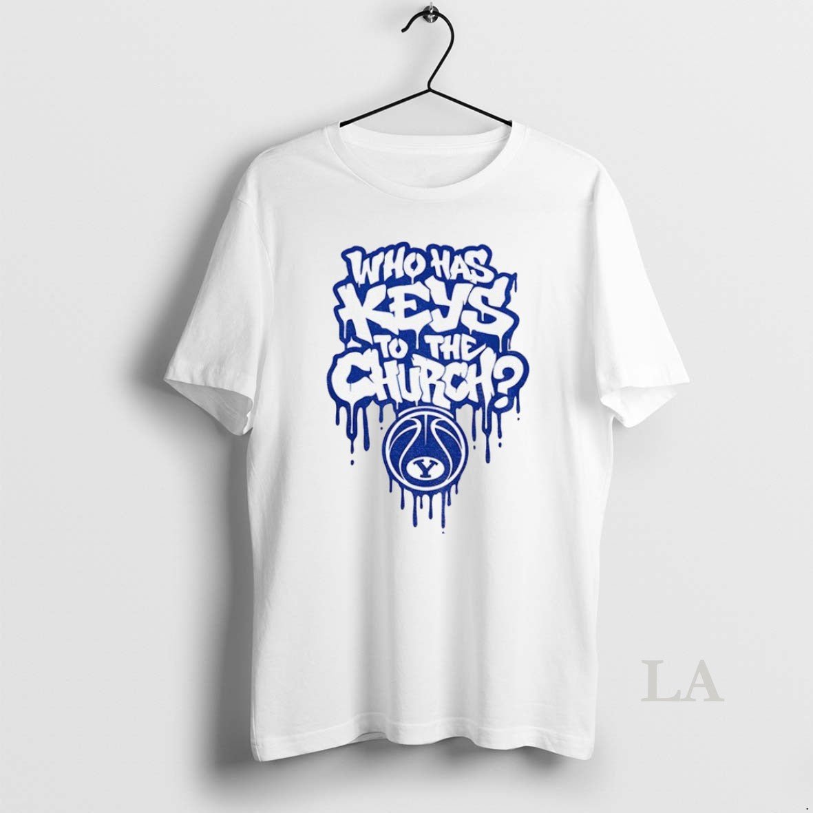 Original Byu Cougars Basketball Who Has Keys To The Church Logo - clothing by TeeHivey.com