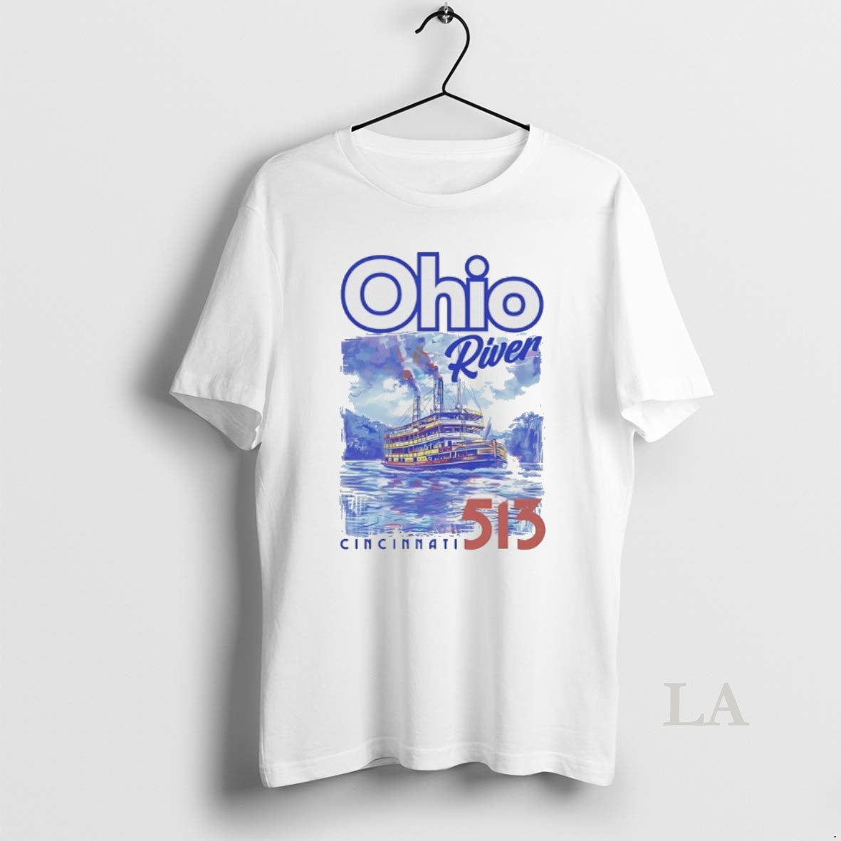 Original Cincinnati 513 Ohio River Watercolor - clothing by TeeHivey.com