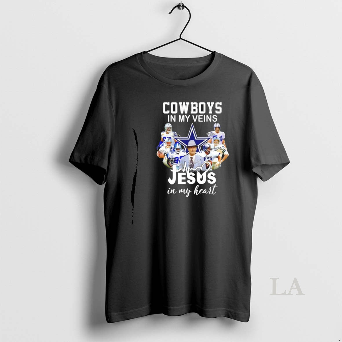 Original Cowboys In My Veins Jesus In My Heart Player Collage Signatures - clothing by TeeHivey.com
