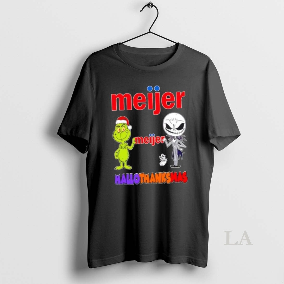 Original Meijer X Grinch And Jack Skellington Friends Fist Bump Happy Hallothanksmas - clothing by TeeHivey.com