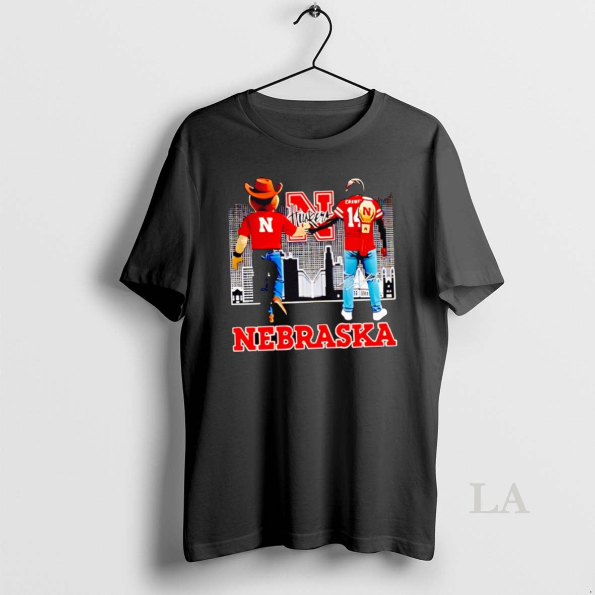 Original Nice Nebraska Cornhuskers Danny Crawford Vs Mascot Skyline Signature - clothing by TeeHivey.com