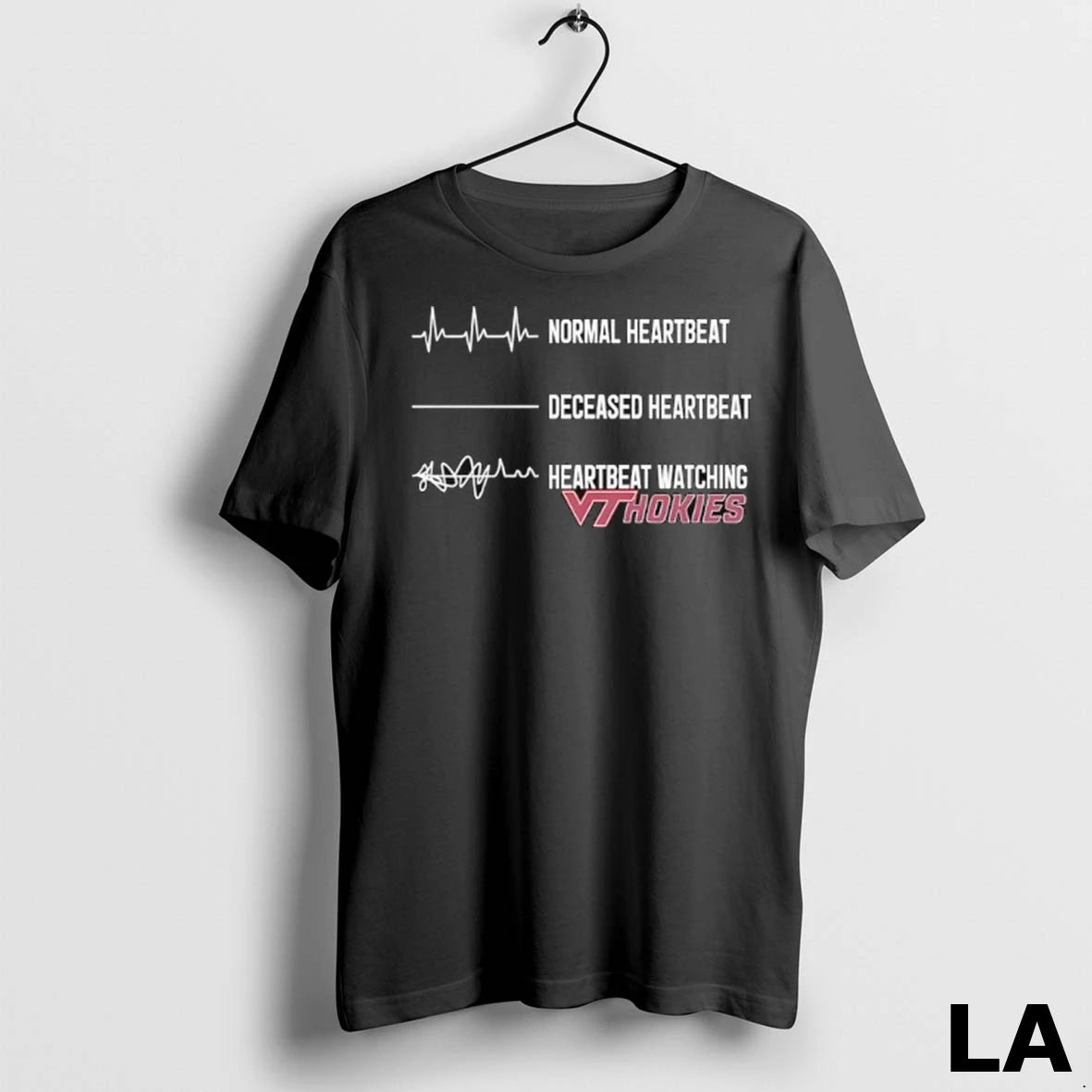 Original Normal Heartbeat Deceased Heartbeat Heartbeat Watching Virginia Tech Hokies Ladies