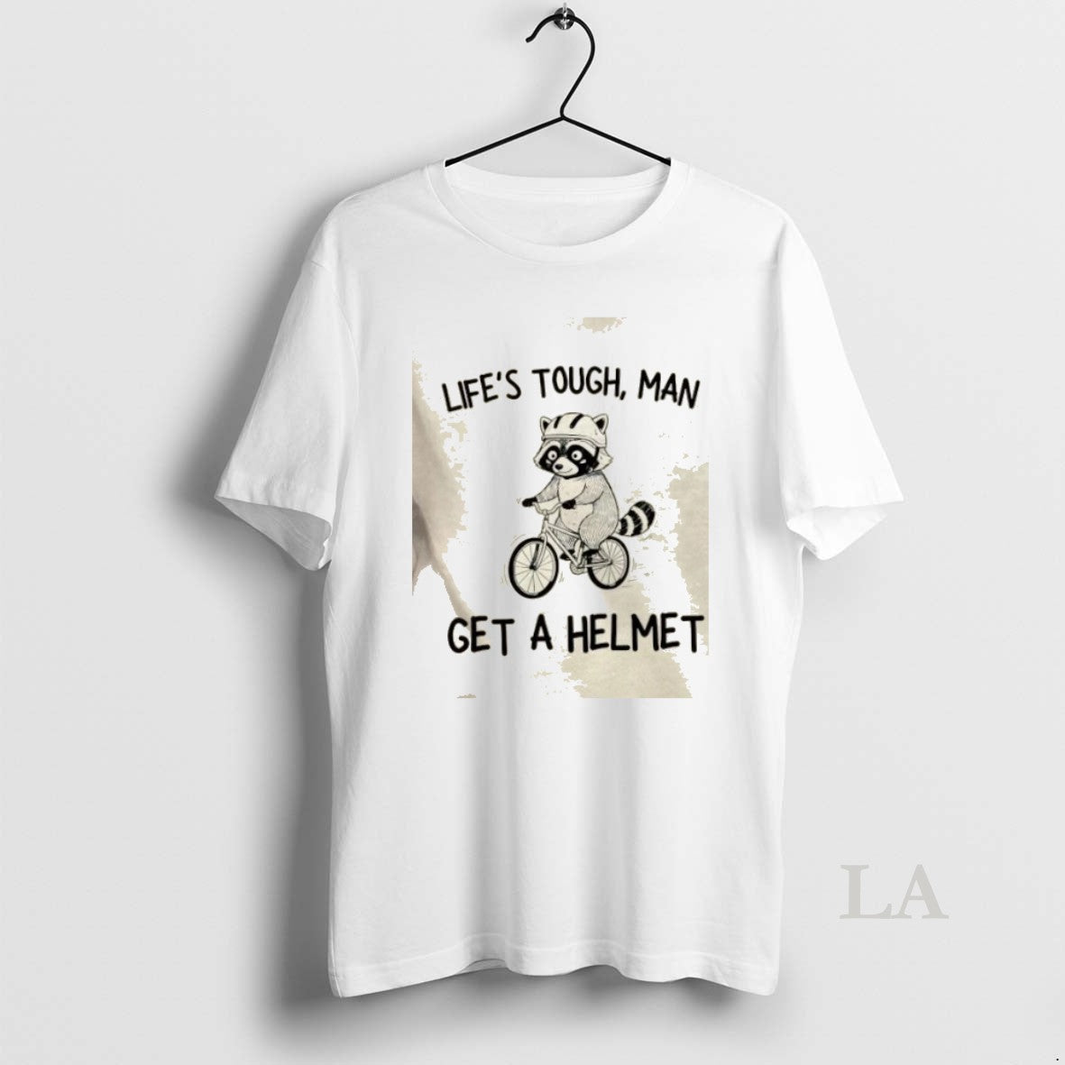 Original Raccoon Bicycle Lifes Tough Man Get A Helmet - clothing by TeeHivey.com