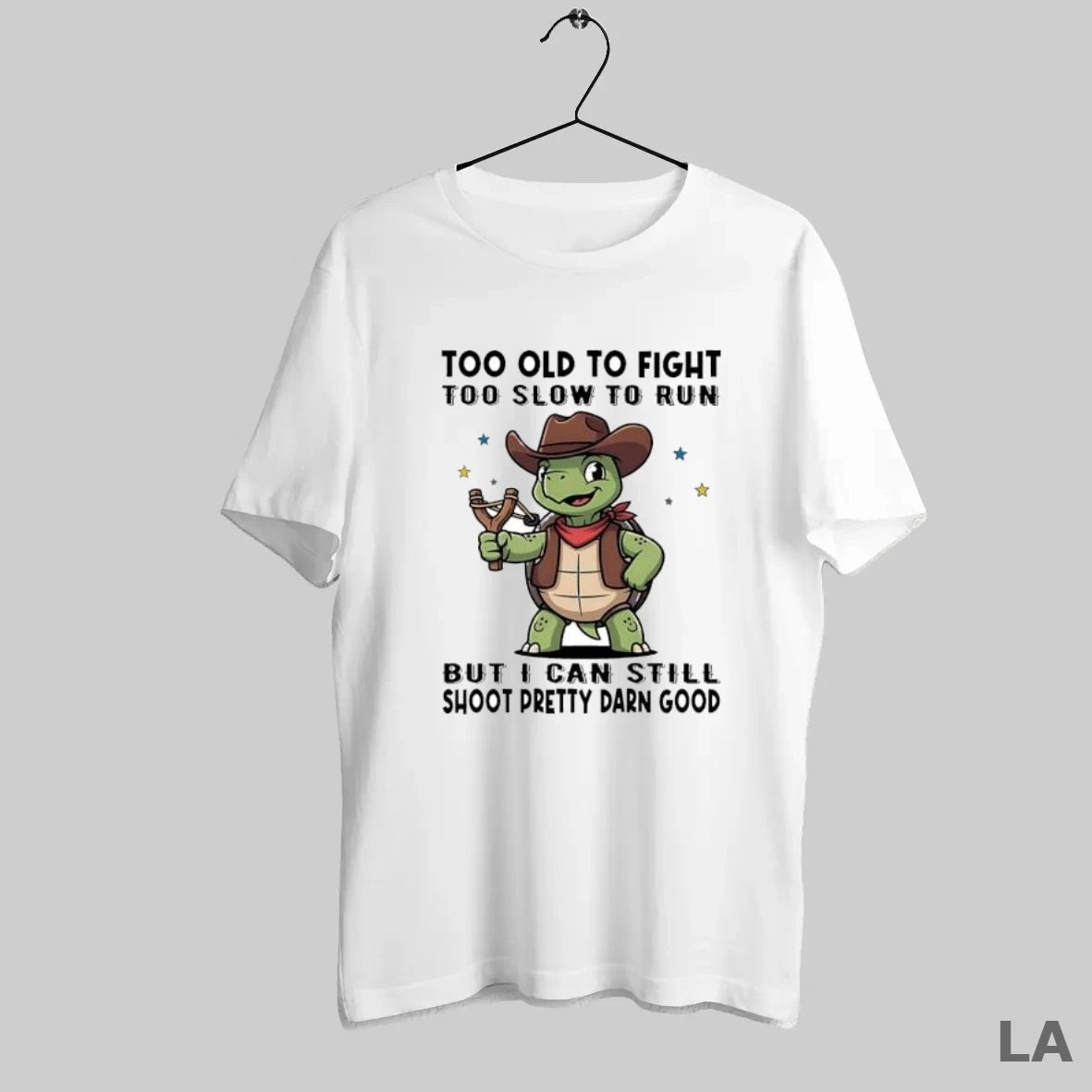 Original Too Old To Fight Too Slow To Run Cute Turtle Cowboy - clothing by TeeHivey.com