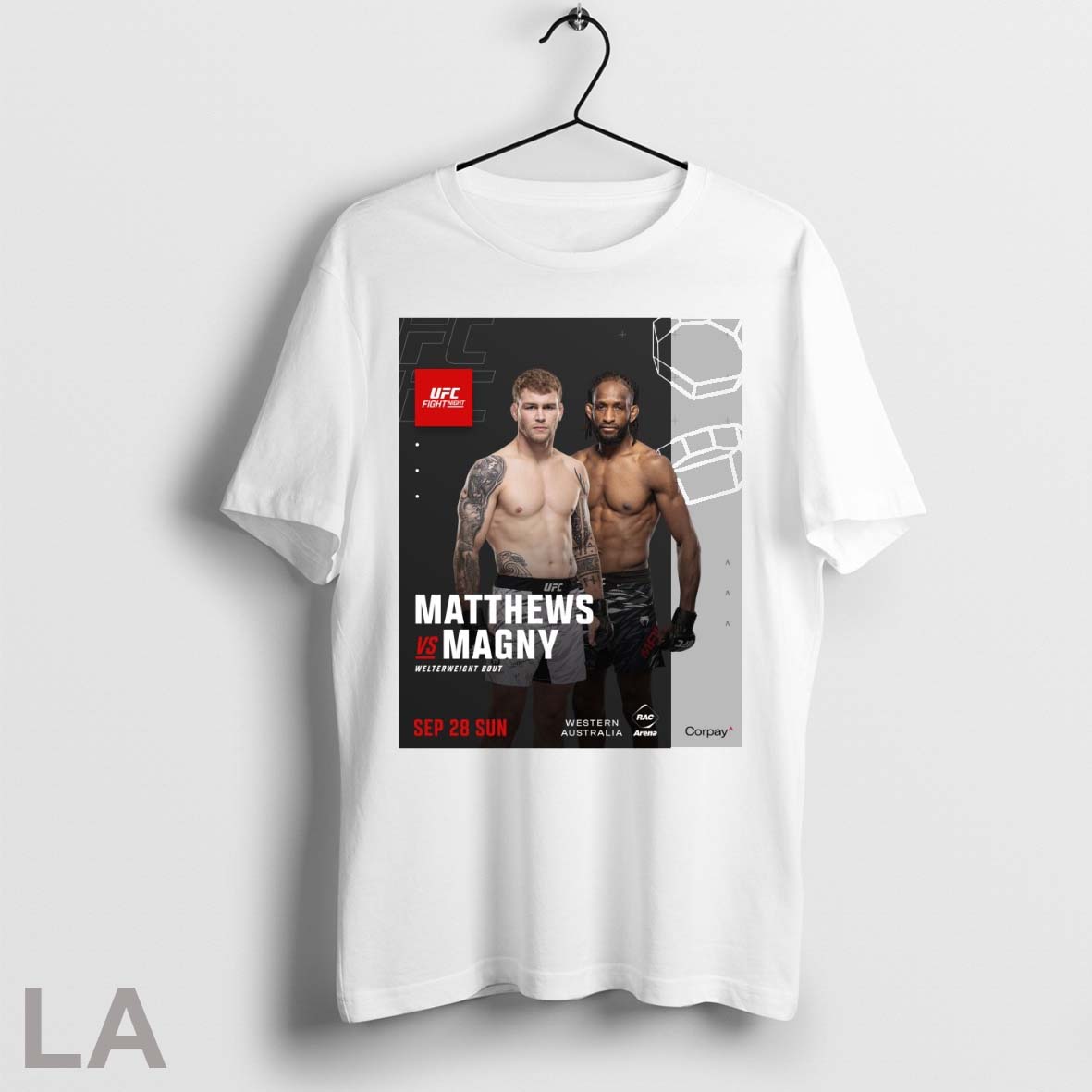 Original Ufc Fight Night Matthews Vs Magny Welterweight Bout Sunday September 28 2025 Western Australia