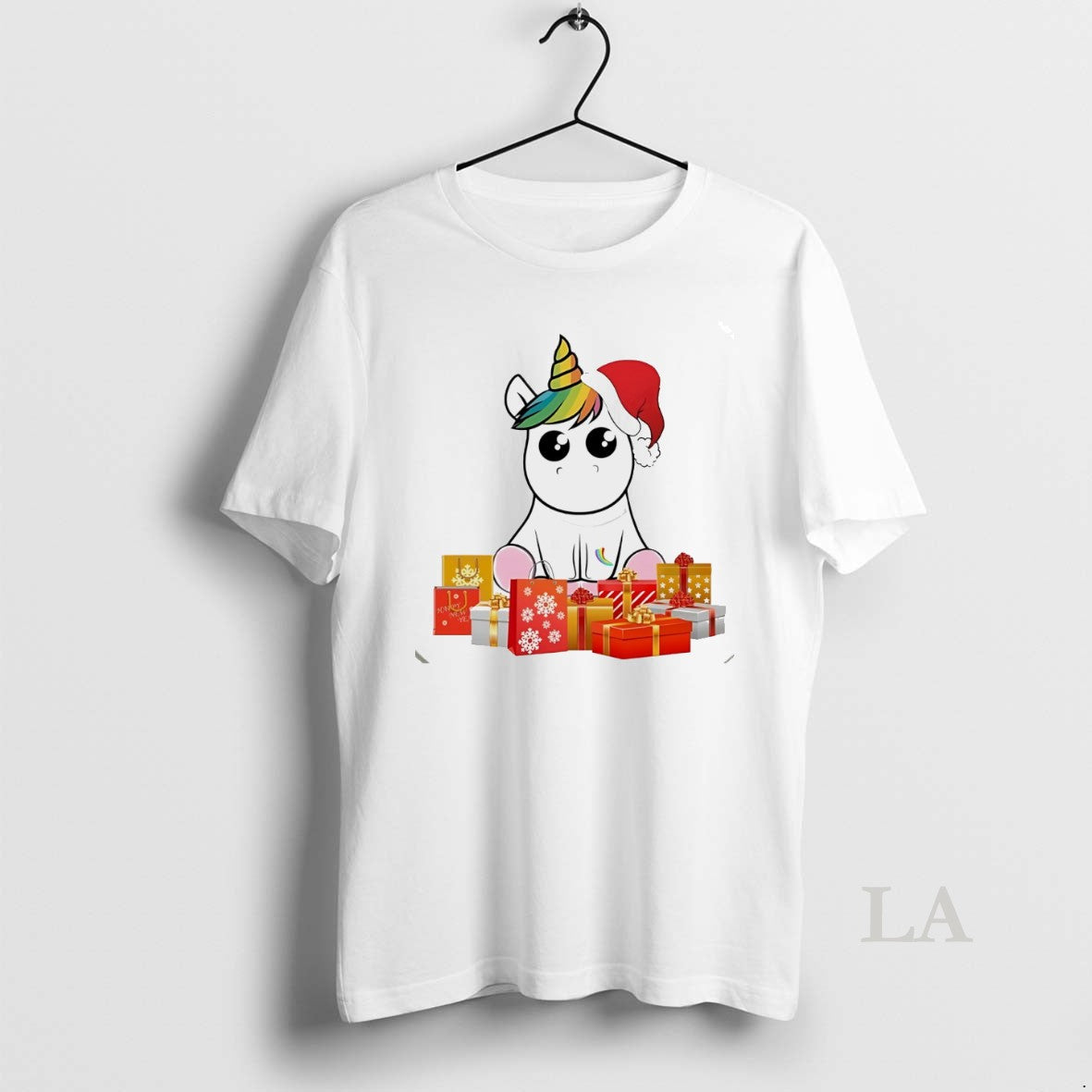 Original Unicorn Santa Hat Gift Box Christmas White - clothing by TeeHivey.com