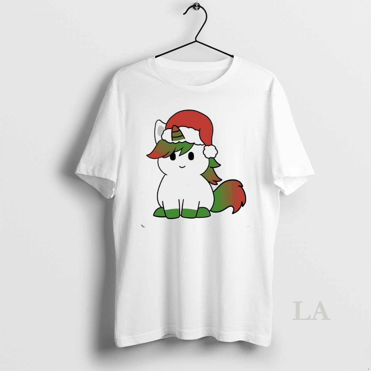 Original Unicorn Santa Hat Green Red Christmas White - clothing by TeeHivey.com