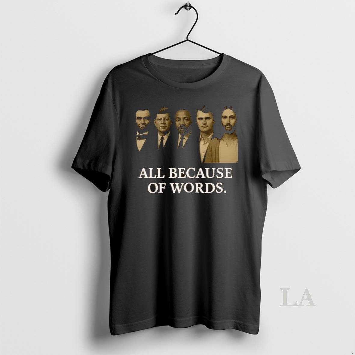 Original Charlie Kirk All Because Of Words Hero - clothing by TeeHivey.com