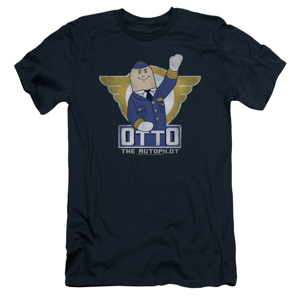 Airplane! OTTO The Autopilot Slim Fit Mens T Shirt Navy Blue