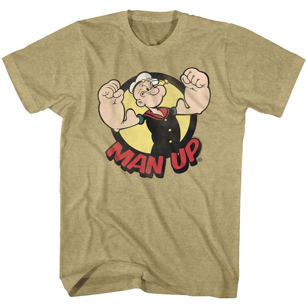 Popeye - Man Up - Short Sleeve - Heather - Adult - T-Shirt - clothing by TeeHivey.com