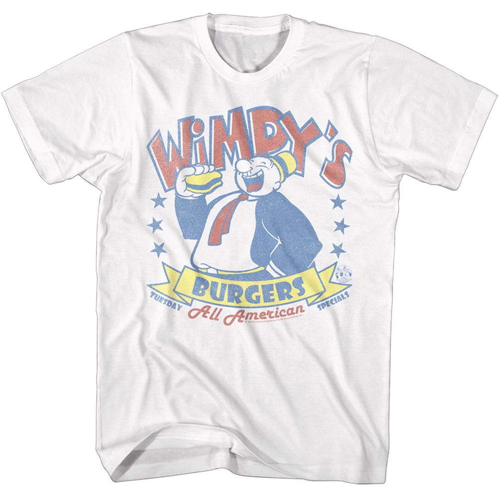 Popeye - Whimpys Burgers - Short Sleeve - Adult - T-Shirt - clothing by TeeHivey.com