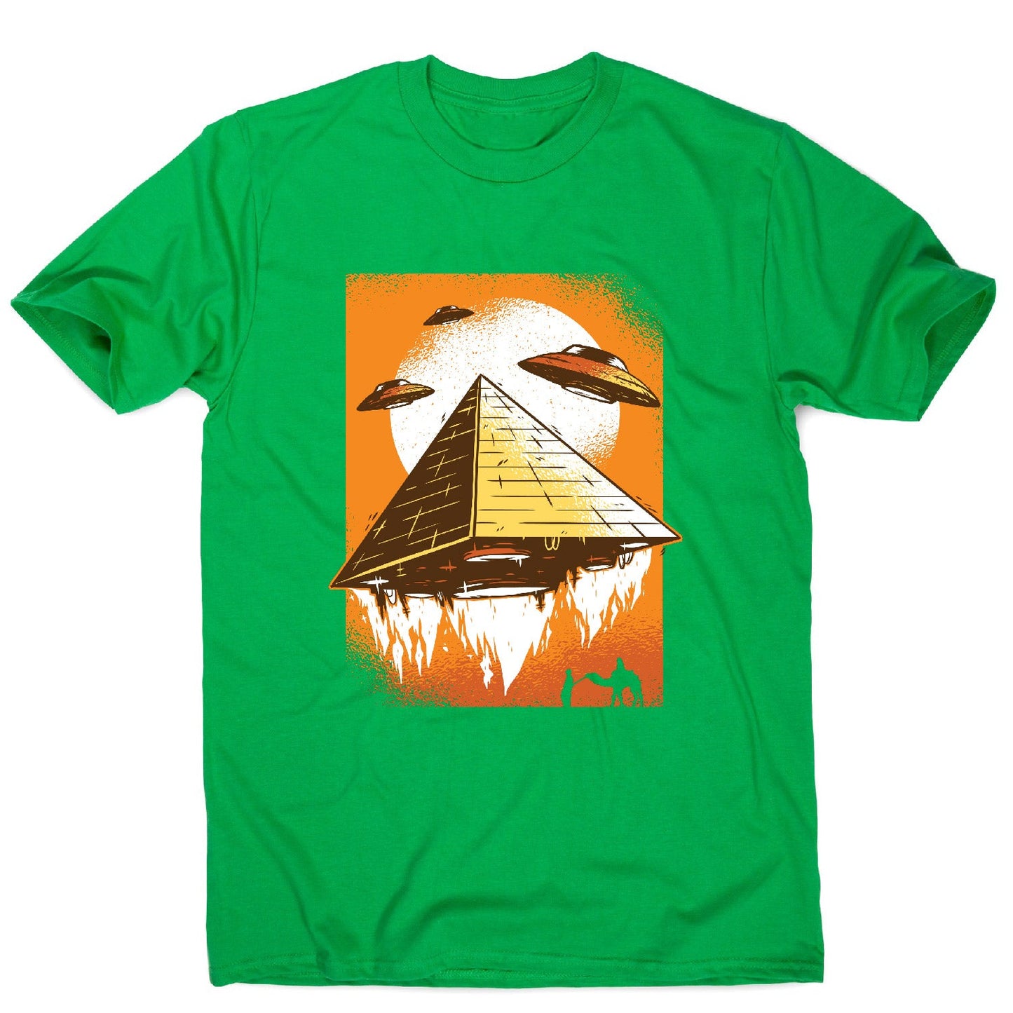 Pyramid ufo - funny ufo men's t-shirt
