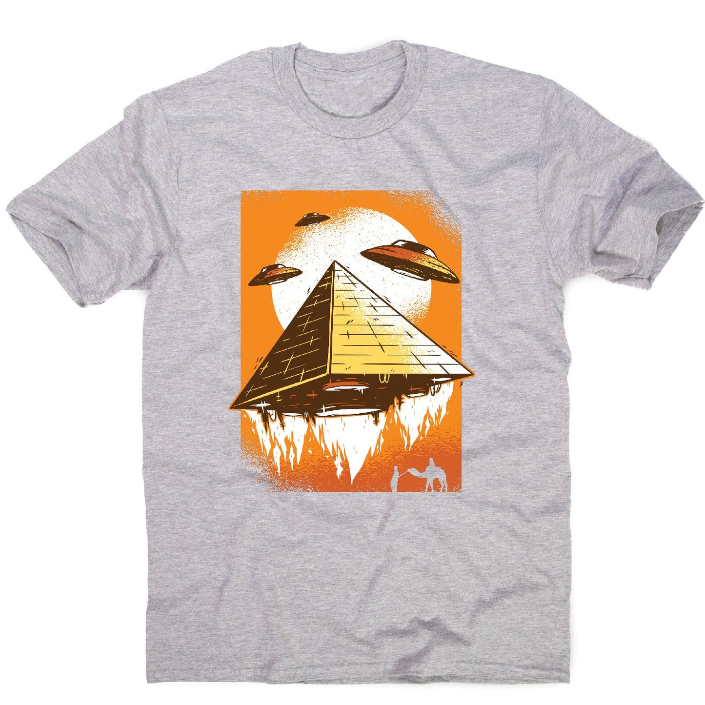 Pyramid ufo - funny ufo men's t-shirt