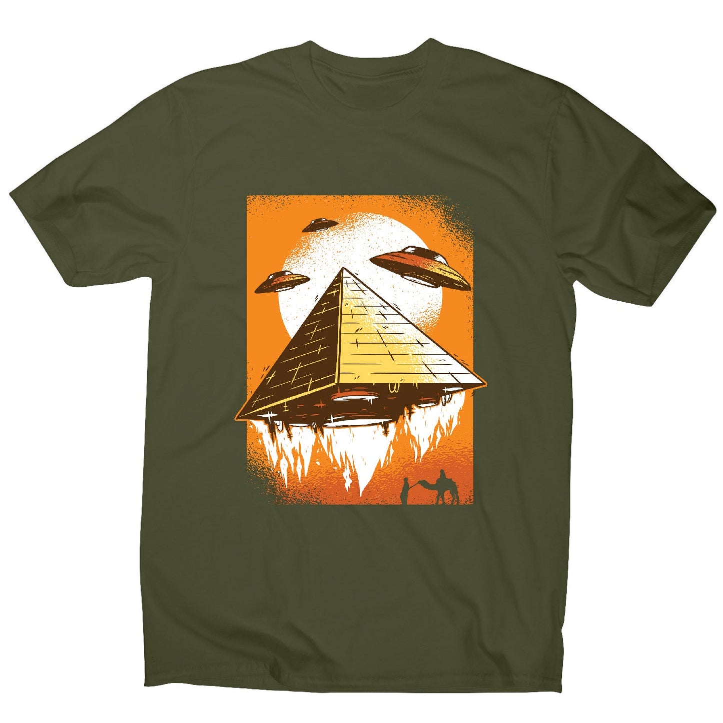 Pyramid ufo - funny ufo men's t-shirt
