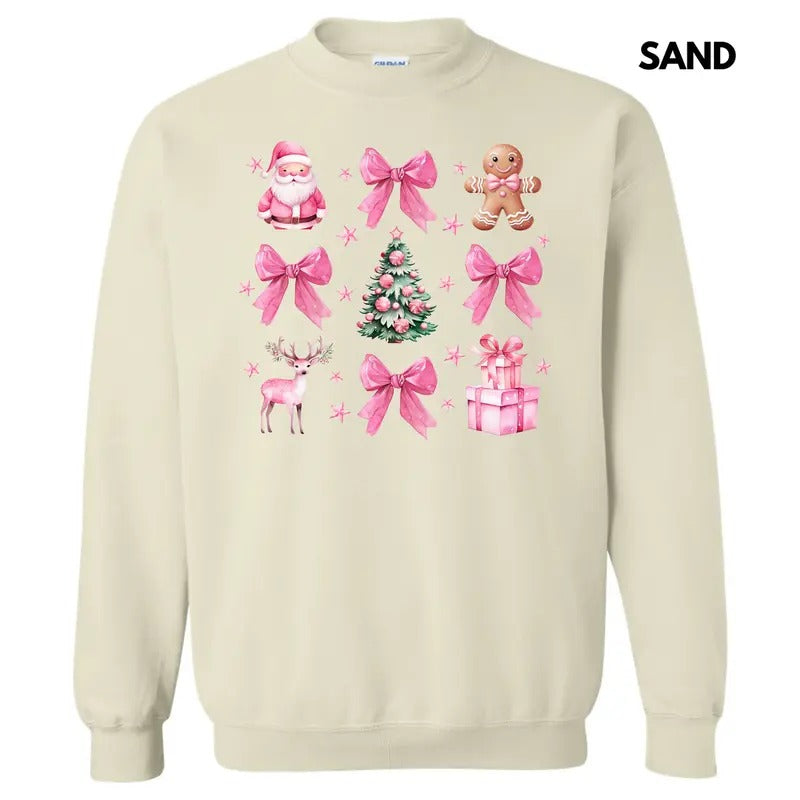 Pink Coquette Christmas Collage Sweatshirt 'NLB'