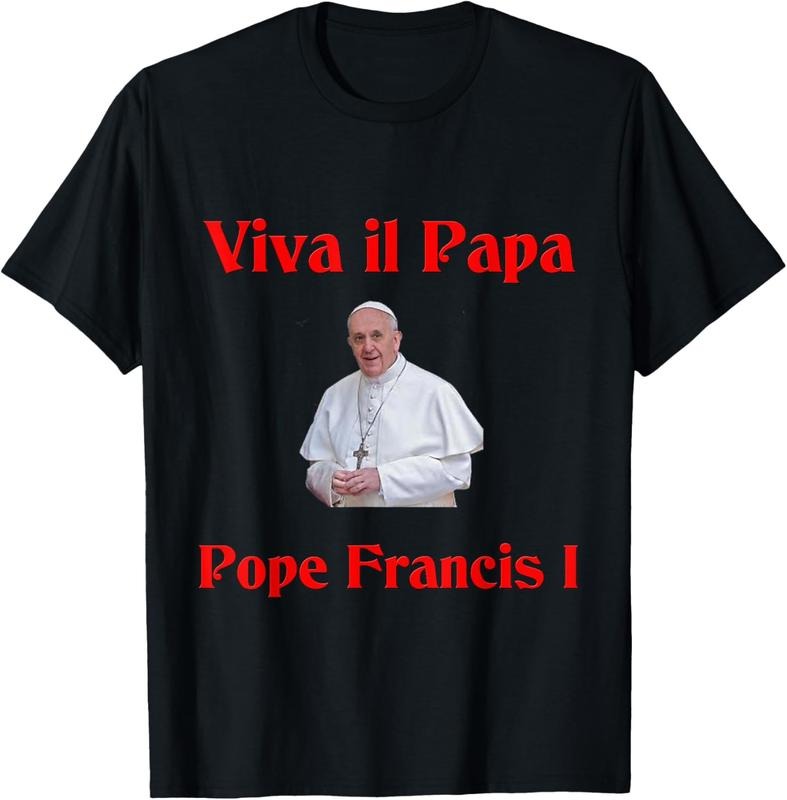 Pope Francis T-Shirt, Christian Apparel, Vatican Shirt, Faith Gift Breathable Comfort Cotton Fabric