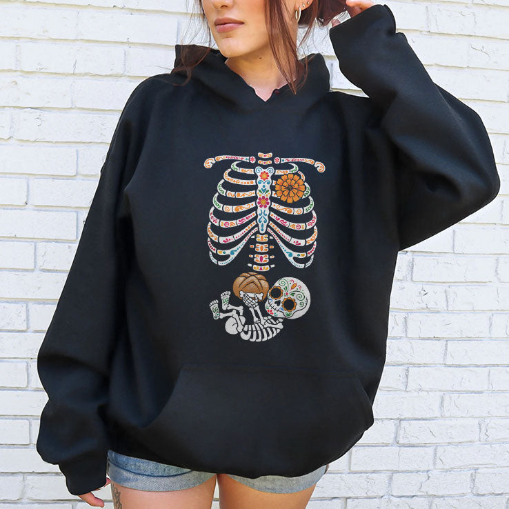 Pregnancy Skeleton Día De Los Muertos Belly Bump Shirt