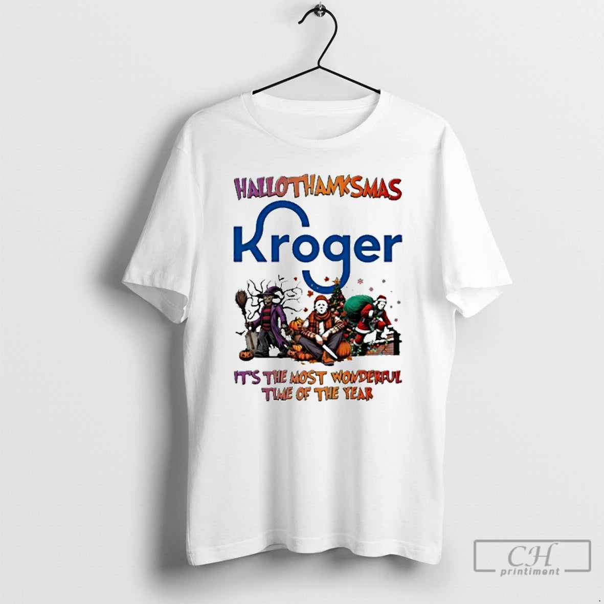 Premium 2025 Kroger Logo Hallothanksmas Horror Film Its The Most Wonderful Time Of The Year - clothing by TeeHivey.com