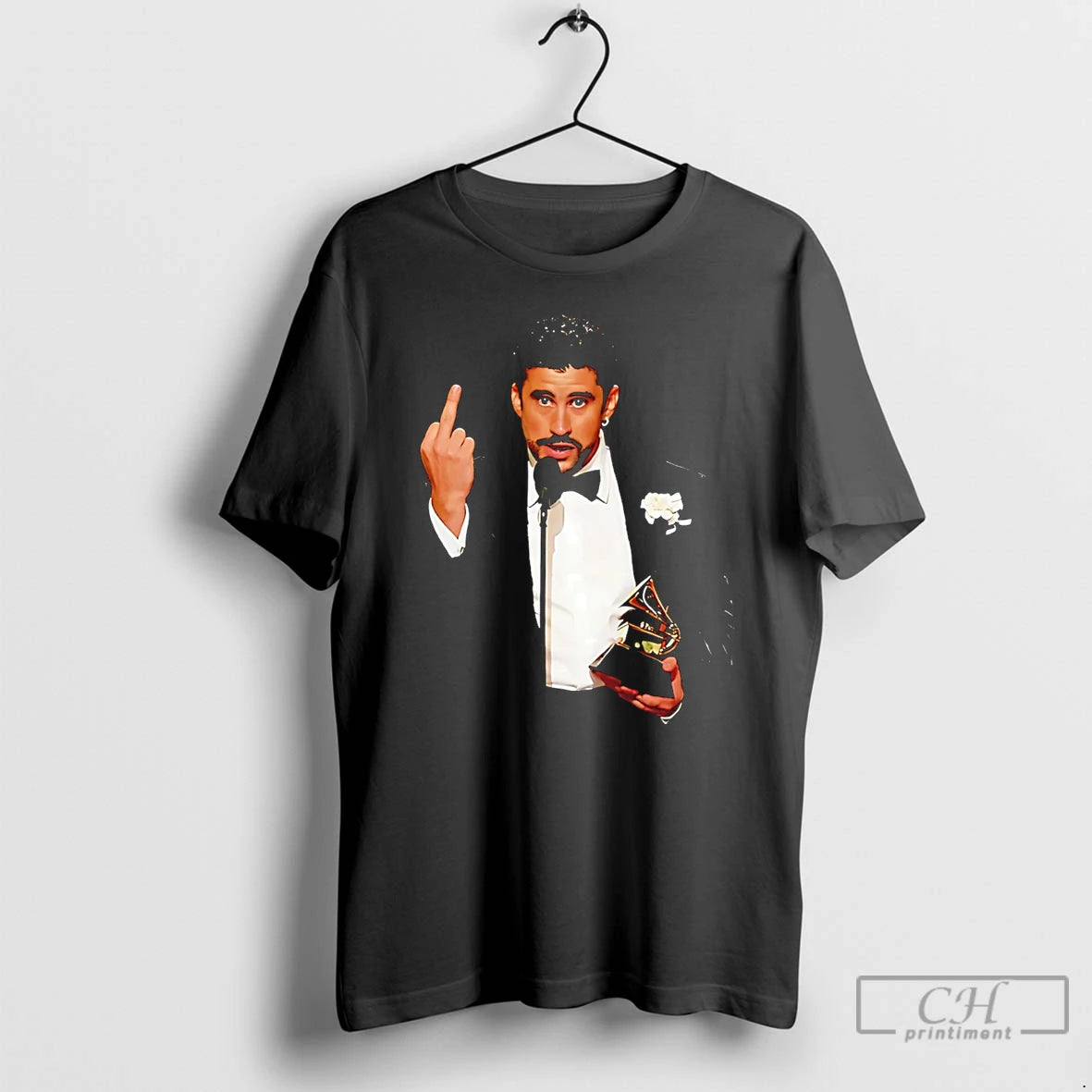 Premium Bad Bunny Grammy 2026 Middle Finger - clothing by TeeHivey.com