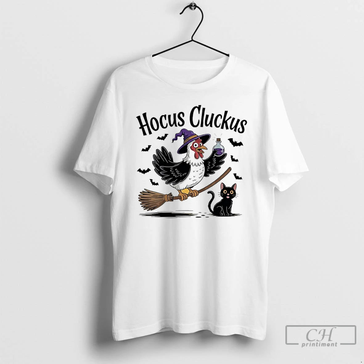 Premium Chicken Hocus Cluckus Cat Halloween T Shirts - clothing by TeeHivey.com
