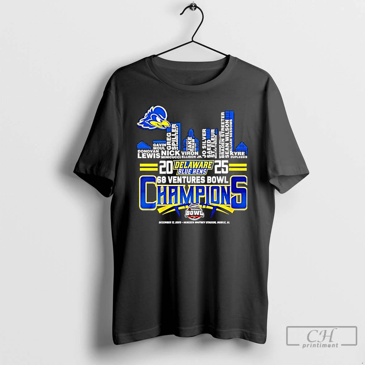 Premium Delaware Fightin Blue Hens Champions Name Players Skyline City - clothing by TeeHivey.com