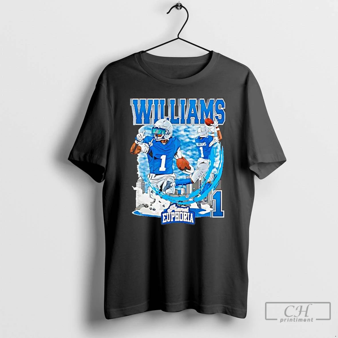 Premium Detroit Lions Jameson Williams 1 Skyline Graphic - clothing by TeeHivey.com