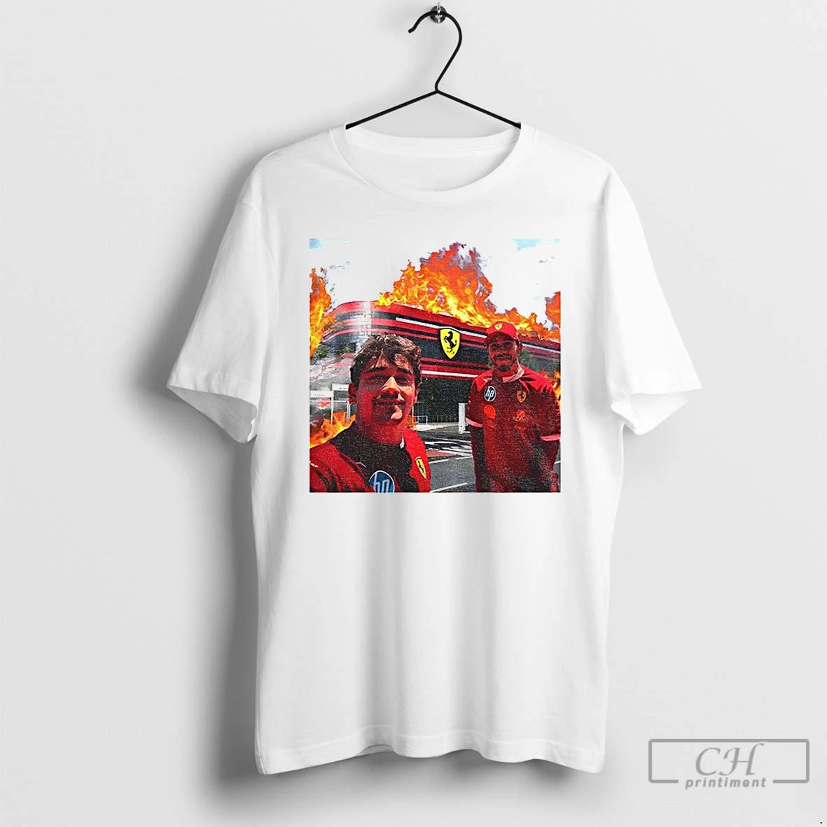 Premium Ferrari Team On Fire Charles Leclerc And Lewis Hamilton Perfect For Ferrari F1 - clothing by TeeHivey.com