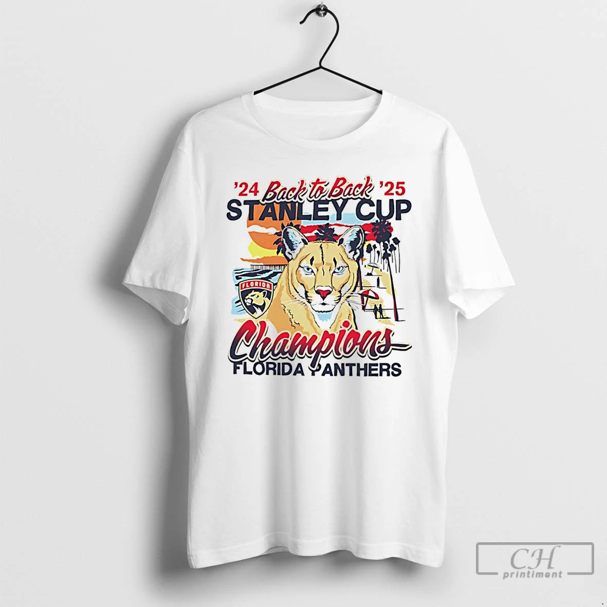 Premium Florida Panthers Back To Back Florida Sunset Vintage T Shirts - clothing by TeeHivey.com
