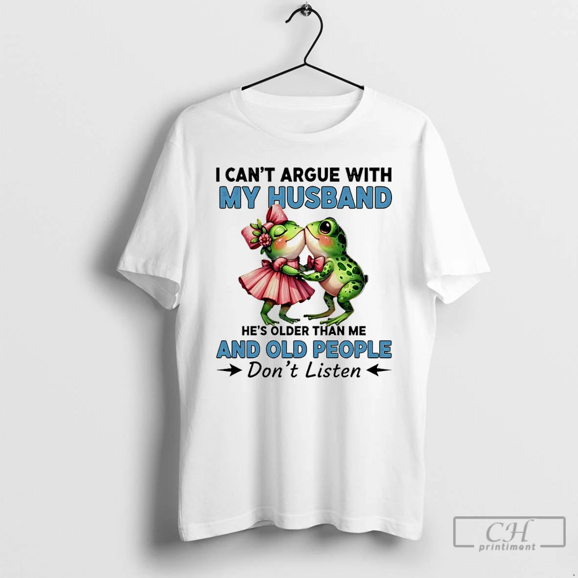Premium Frog I Cant Argue With My Husband Hes Older Than Me And Old People - clothing by TeeHivey.com