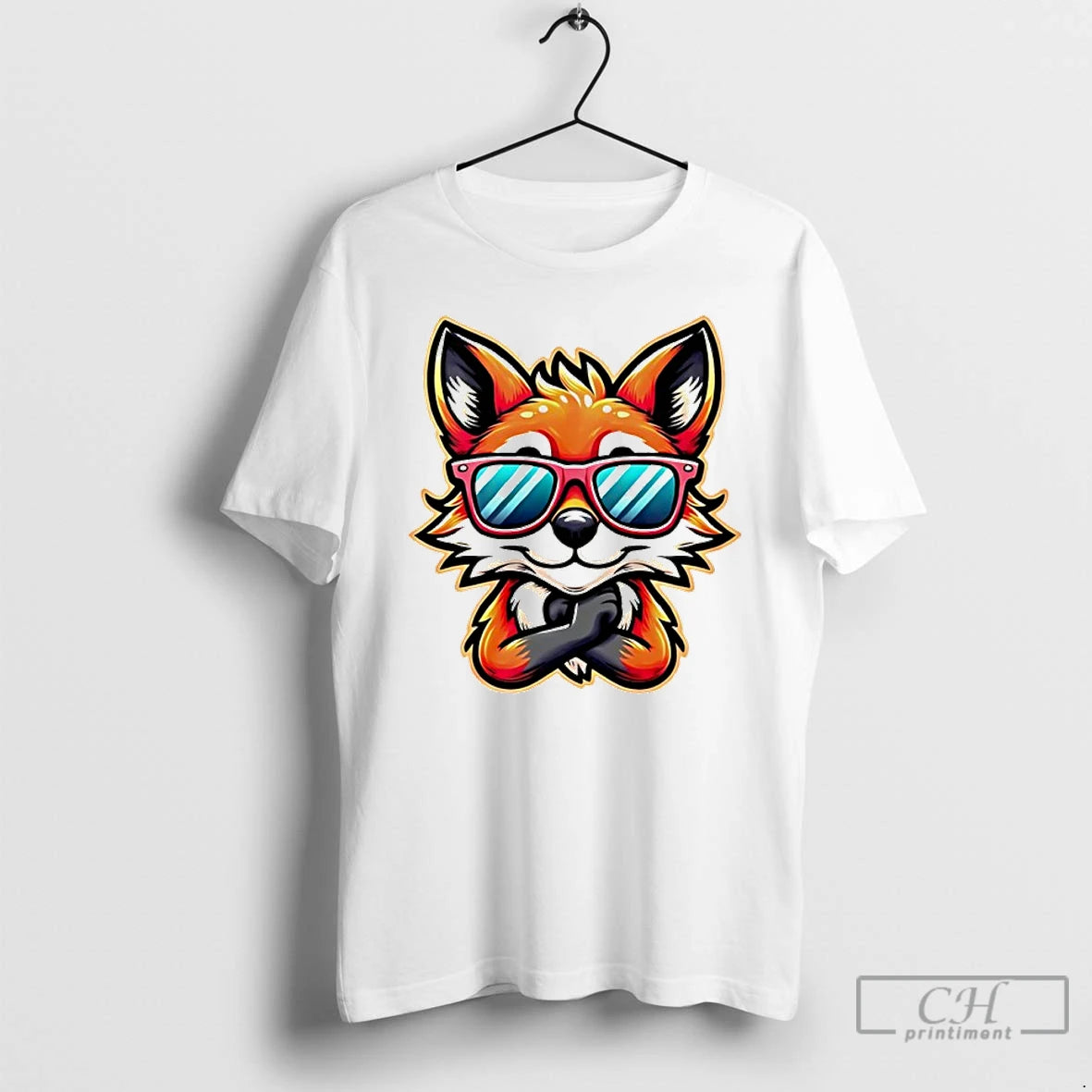 Premium Funky Fox Illustration Cartoon - clothing by TeeHivey.com