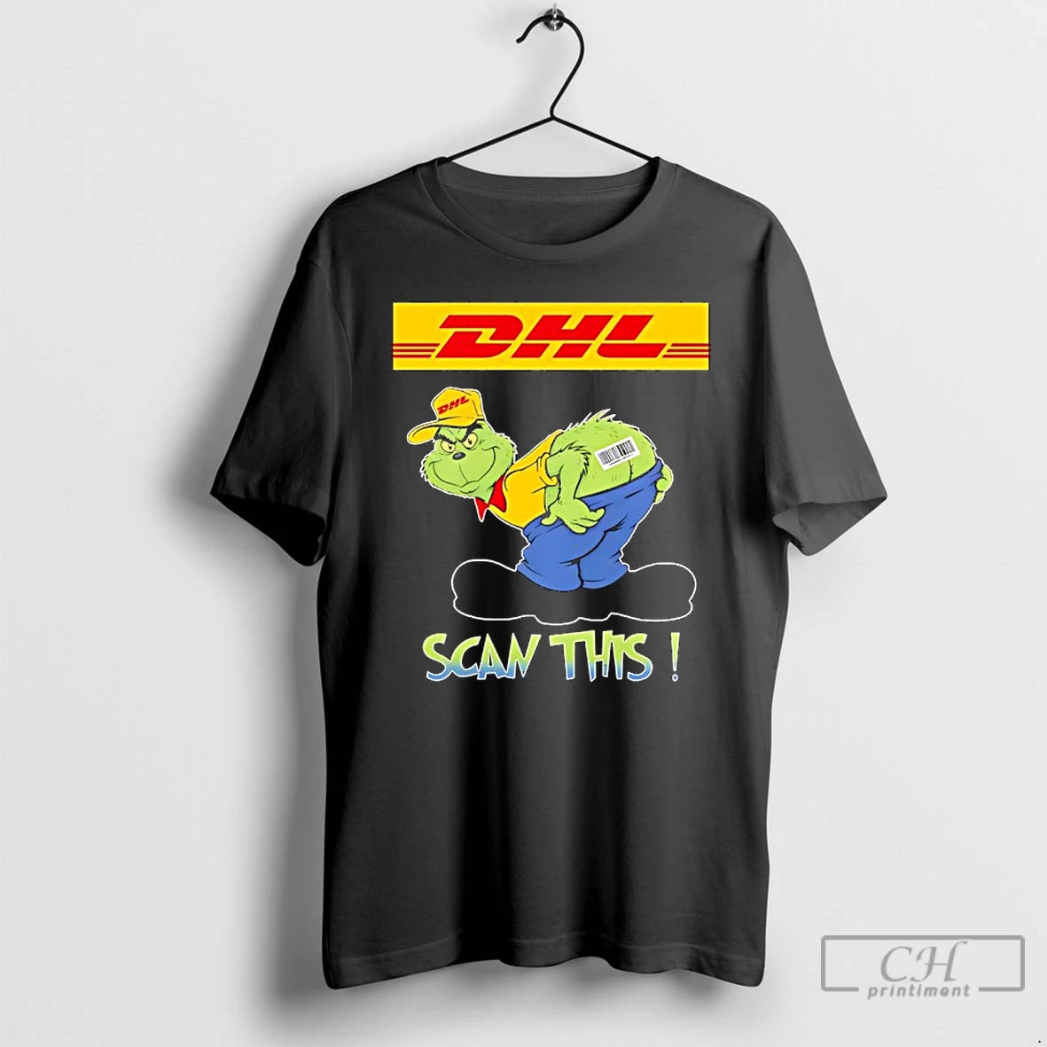 Premium Grinch Vs Dhl Logo Scan This T Shirts - clothing by TeeHivey.com