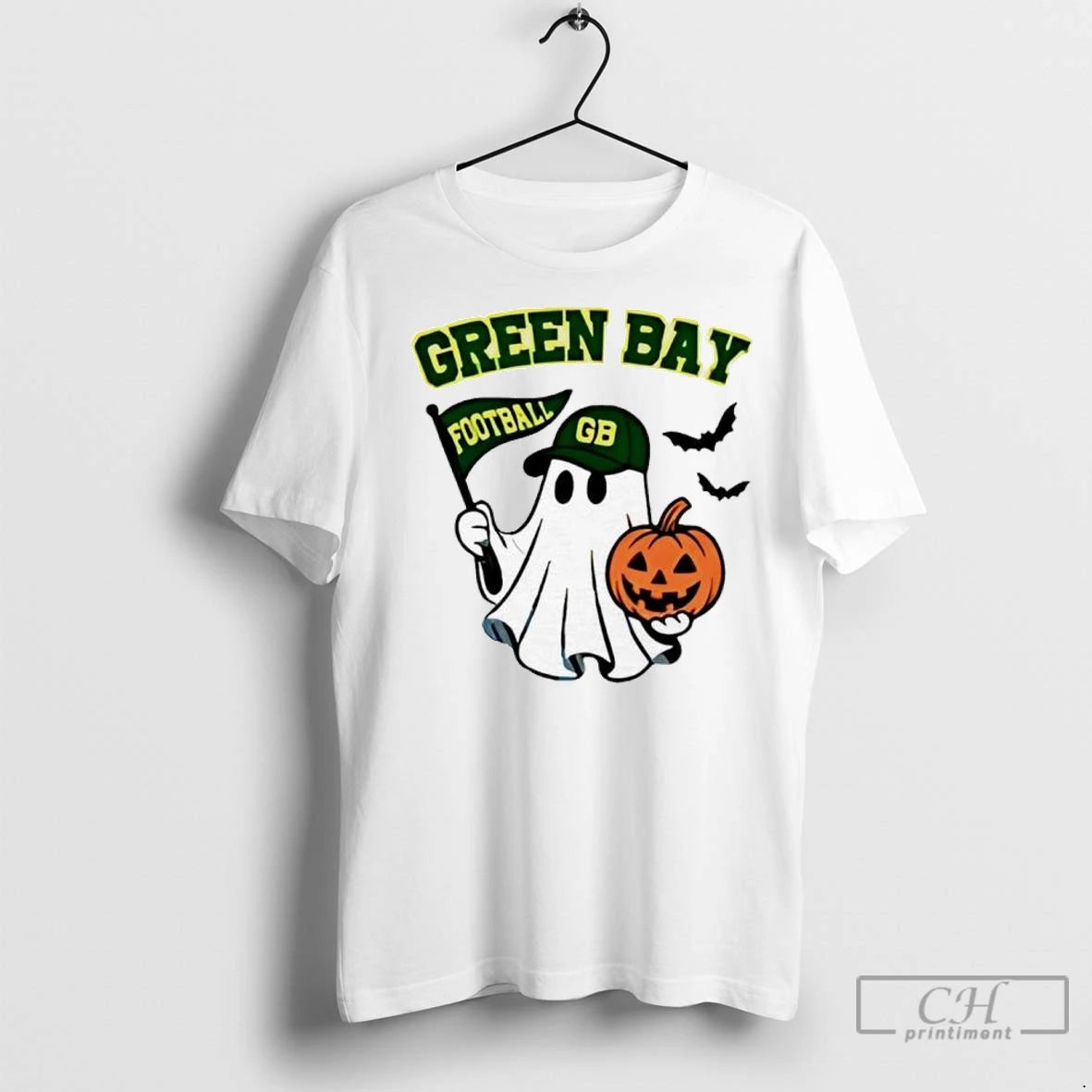 Premium Halloween Ghost Green Bay Packers Football Flag Pumpkin