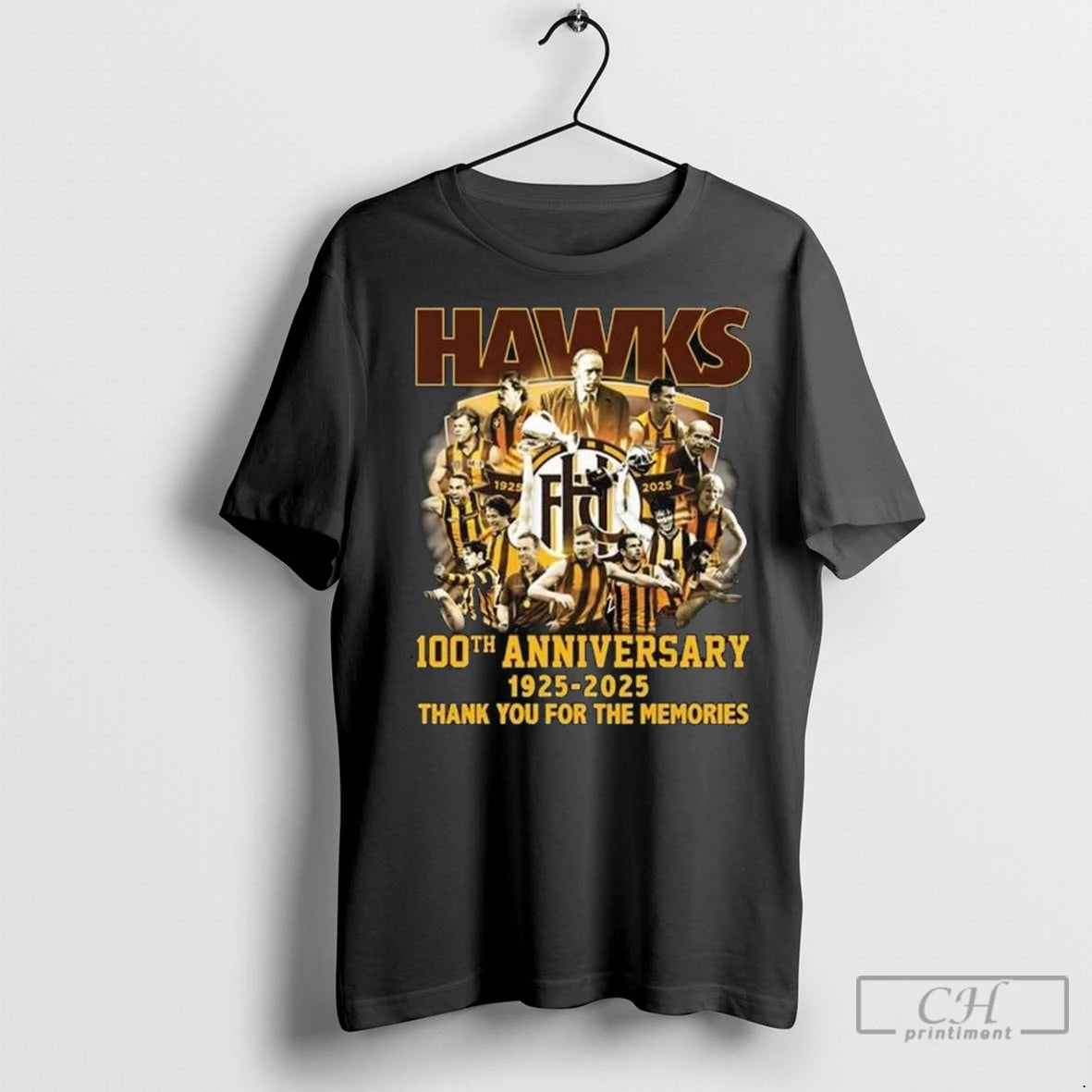 Premium Hawthorn Hawks Football Club 100th Anniversary 192502925 Thank You For The Memories Long Sleve