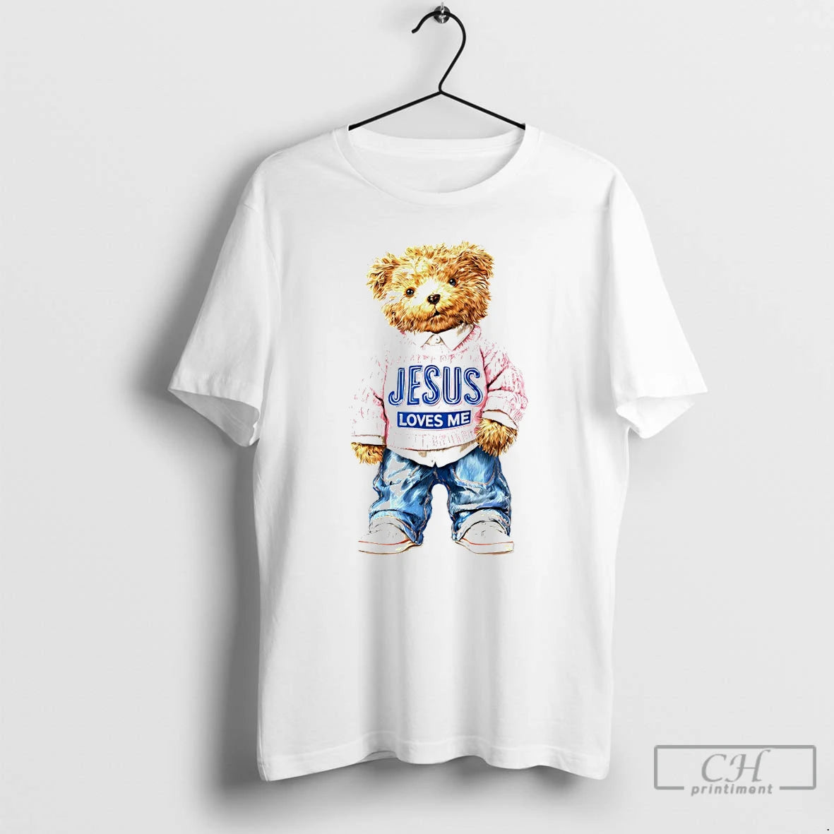 Premium Jesus Loves Me Teddy Bear Valentines Day - clothing by TeeHivey.com