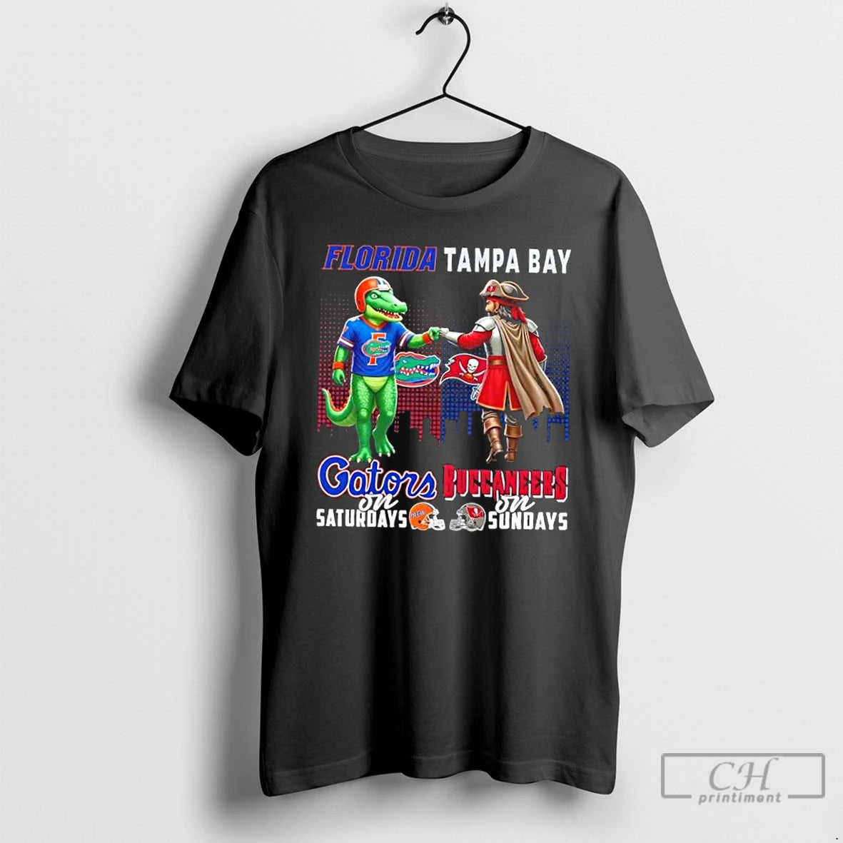Premium Mascots Florida Gators On Saturdays Vs Tampa Bay Buccaneers On Sundays Skyline T Shirts - clothing by TeeHivey.com