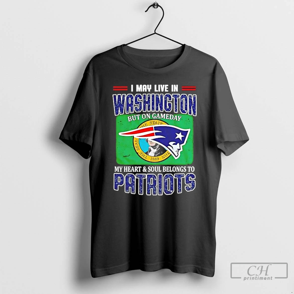 Premium On Gameday My Heart And Soul Belongs To Patriots I May Live In Washington - clothing by TeeHivey.com