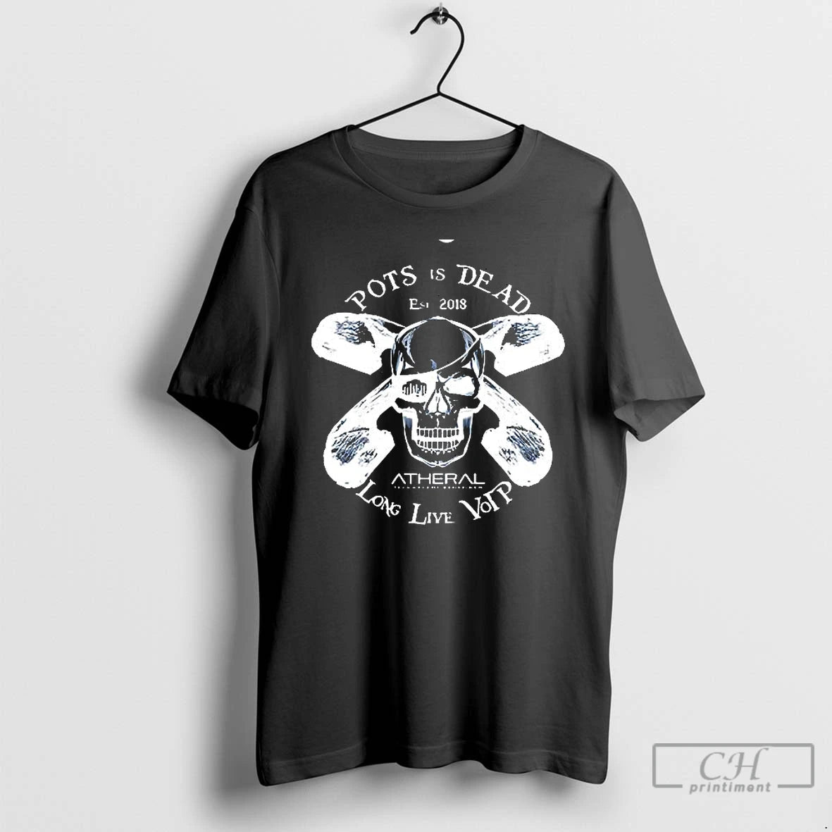Premium Pots Is Dead Long Live Voip Skull Vintage T Shirts - clothing by TeeHivey.com