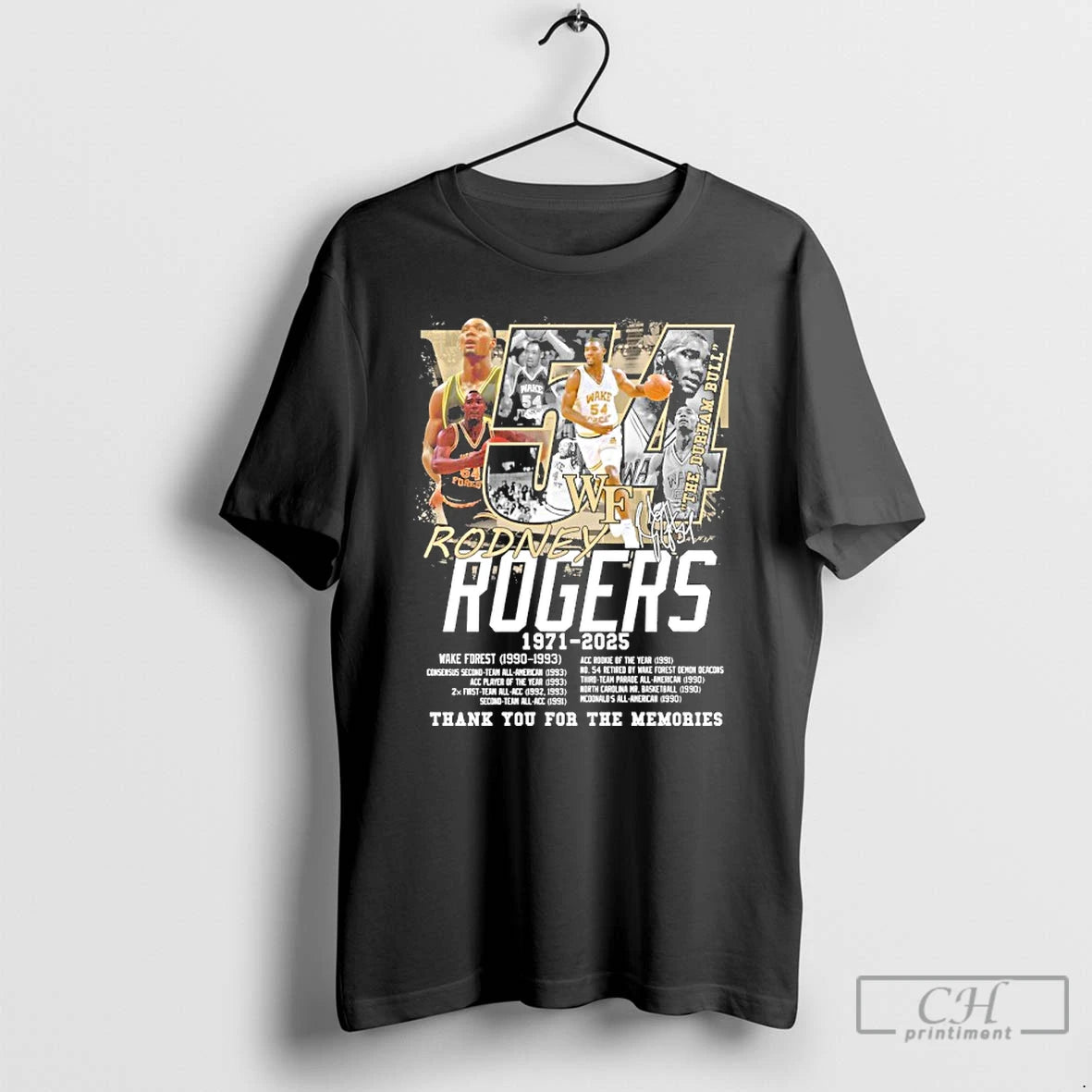 Premium Rodney Rogers Wake Forest 1971 2025 Thank You For The Memories T Shirts Sweater - clothing by TeeHivey.com