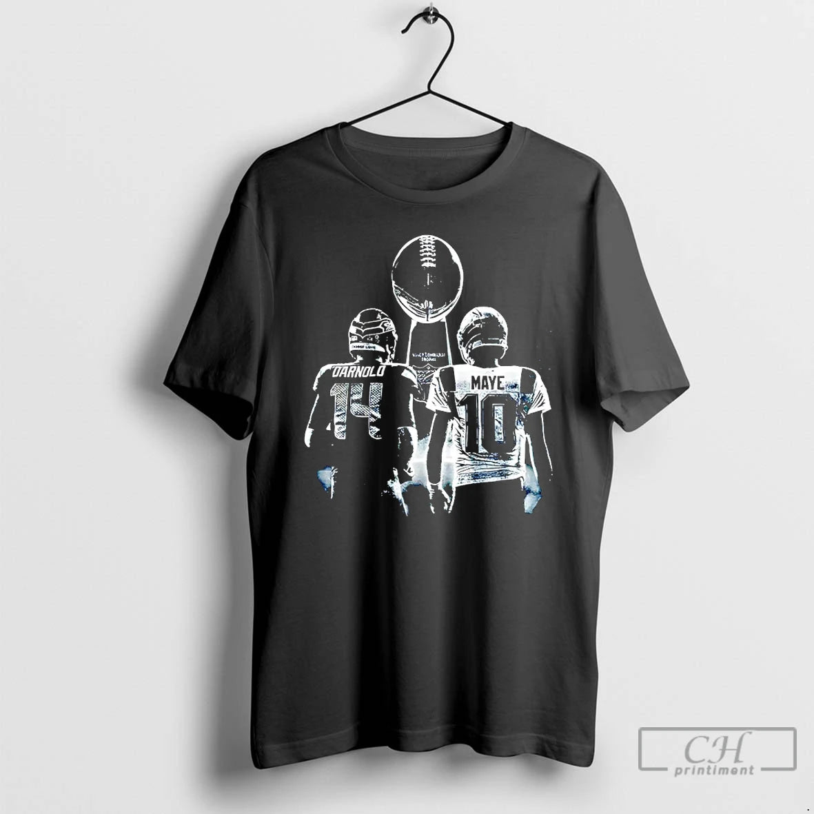 Premium Sam Darnold And Drake Maye New England And Seattle Football Trophy T Shirts Sweater - clothing by TeeHivey.com