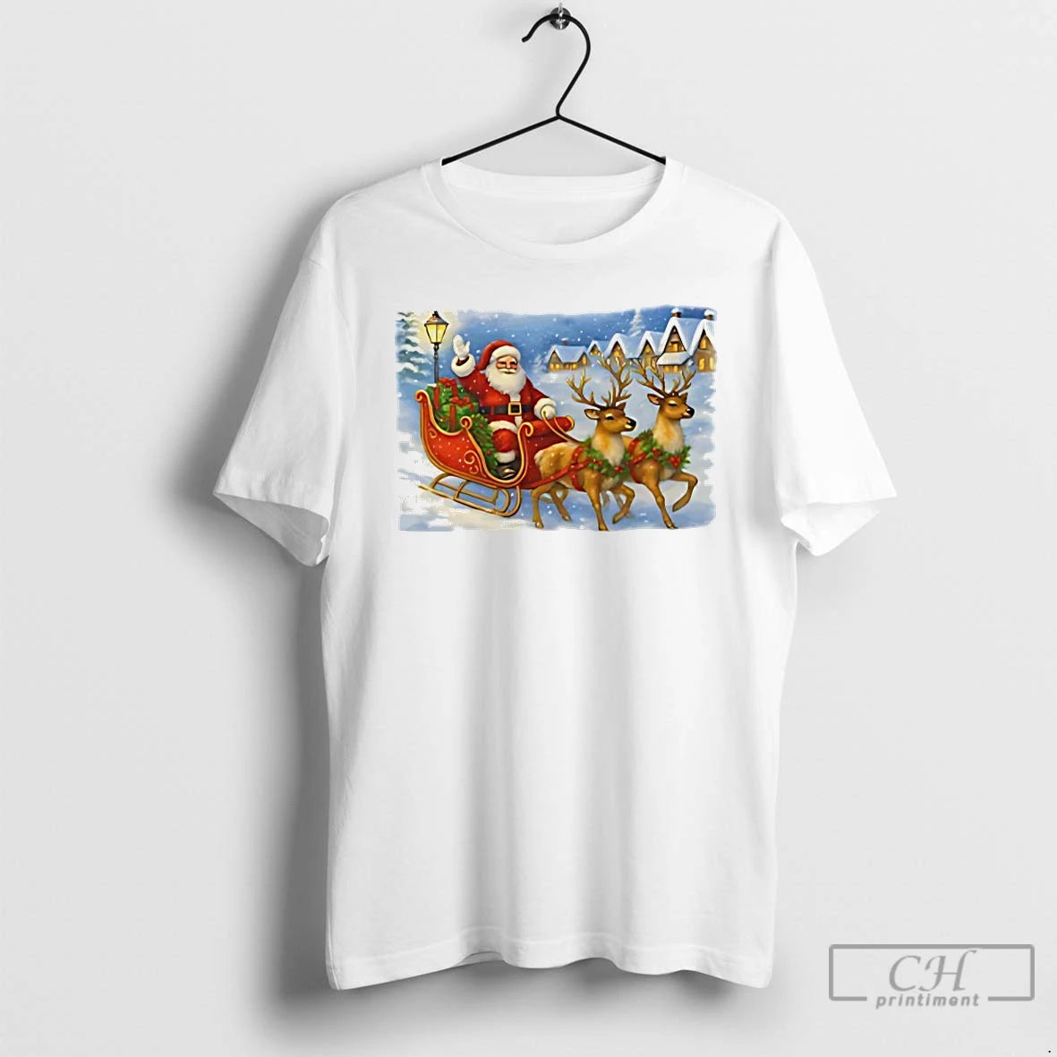 Premium Santa Sleigh Reindeer Christmas - clothing by TeeHivey.com